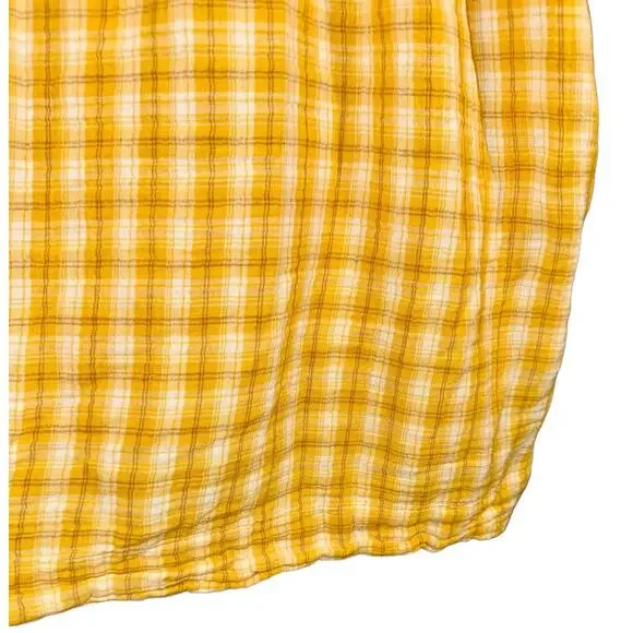 Old Navy Flounce Sleeve Yellow Plaid Mini Swing Dress Women Sz 3X Cotton Cottage - Picture 8 of 11